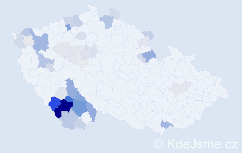 Příjmení: 'Kolafová', počet výskytů 152 v celé ČR