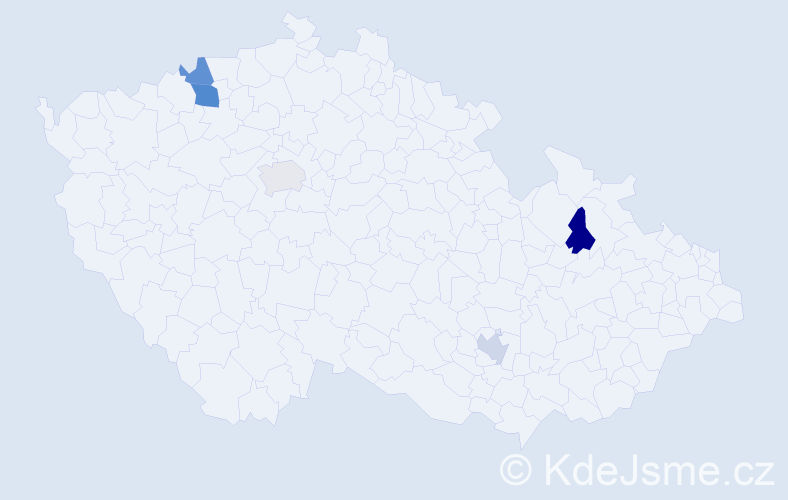 Příjmení: 'Jellinek', počet výskytů 6 v celé ČR
