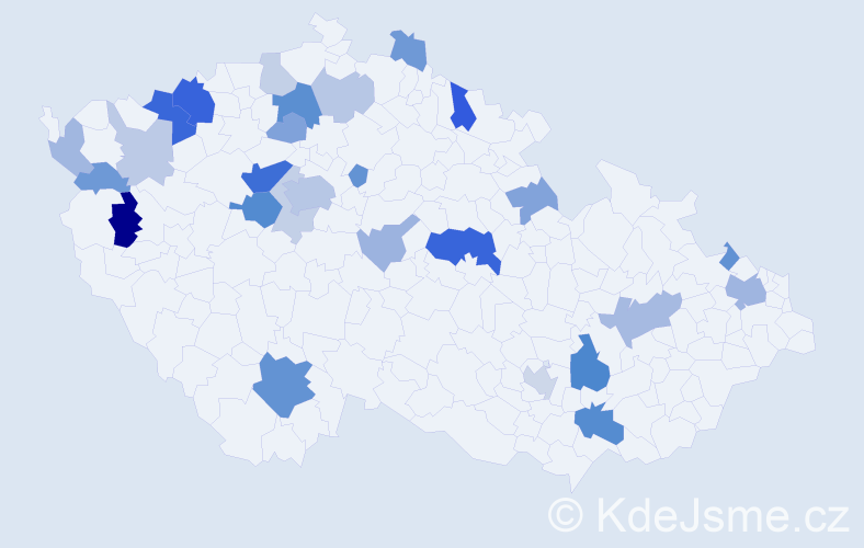 Příjmení: 'Wenzl', počet výskytů 69 v celé ČR