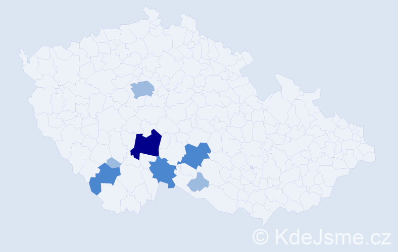 Příjmení: 'Stiebler', počet výskytů 13 v celé ČR