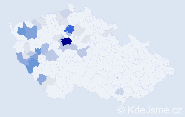 Příjmení: 'Tichota', počet výskytů 138 v celé ČR