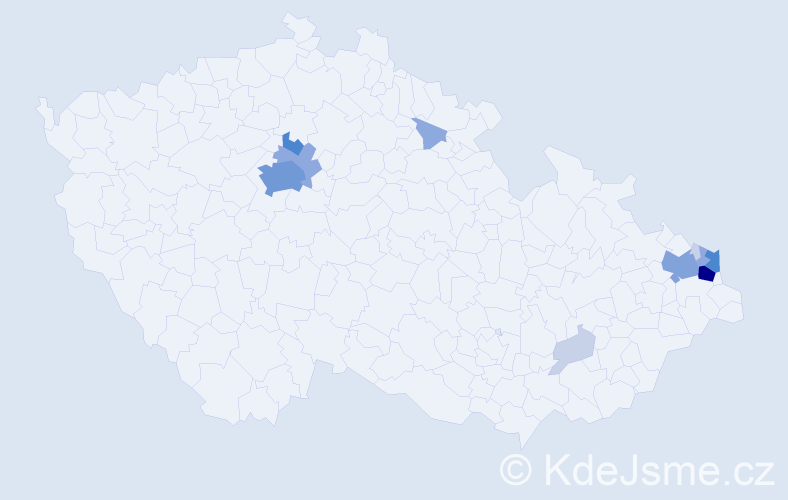 Příjmení: 'Walová', počet výskytů 39 v celé ČR