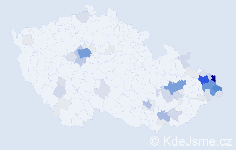 Příjmení: 'Broda', počet výskytů 235 v celé ČR