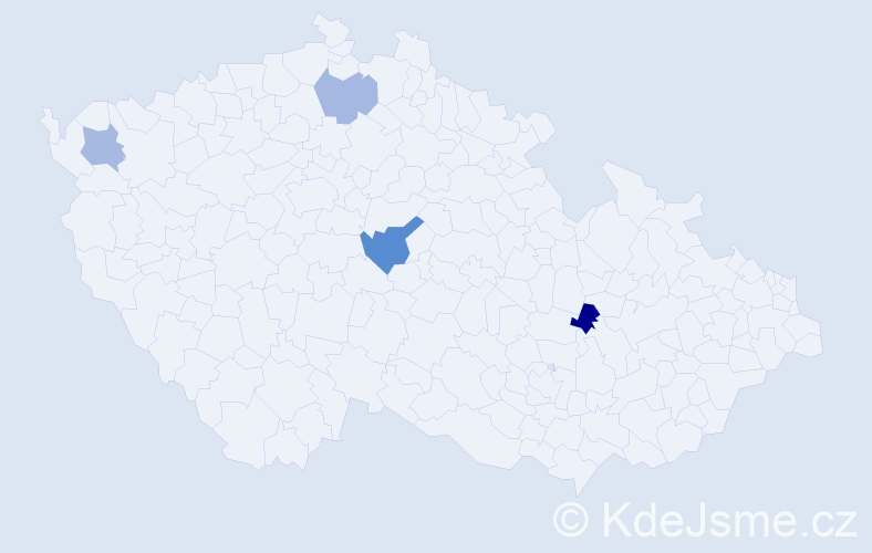 Příjmení: 'Damdinjamts', počet výskytů 5 v celé ČR