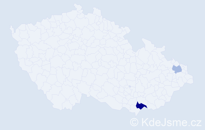 Příjmení: 'Drutarovská', počet výskytů 3 v celé ČR