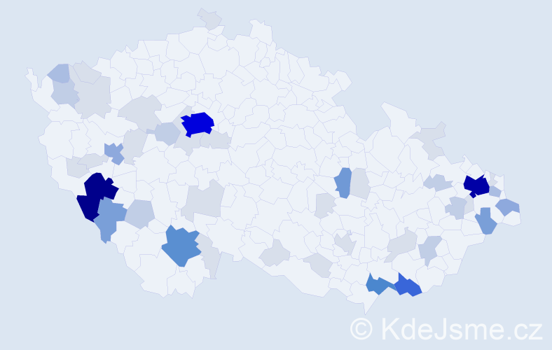 Příjmení: 'Pytlová', počet výskytů 155 v celé ČR