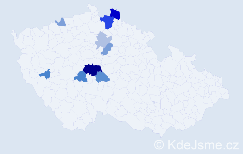 Příjmení: 'Kiporová', počet výskytů 19 v celé ČR