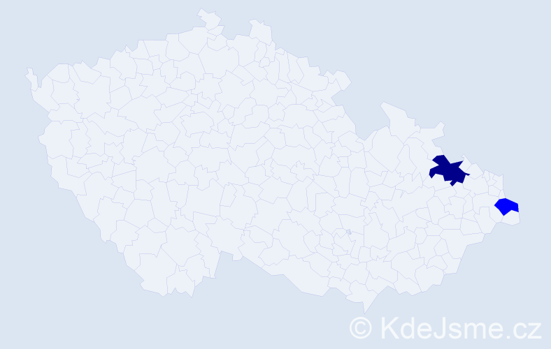 Příjmení: 'Kodousek', počet výskytů 7 v celé ČR