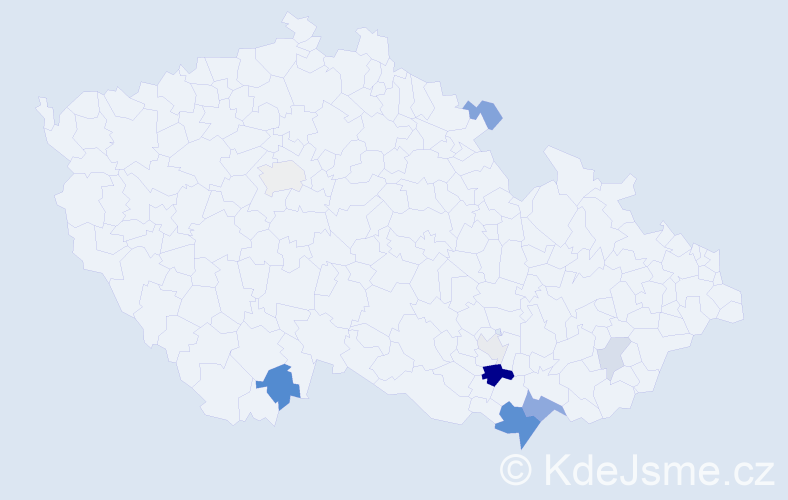 Příjmení: 'Betáš', počet výskytů 22 v celé ČR