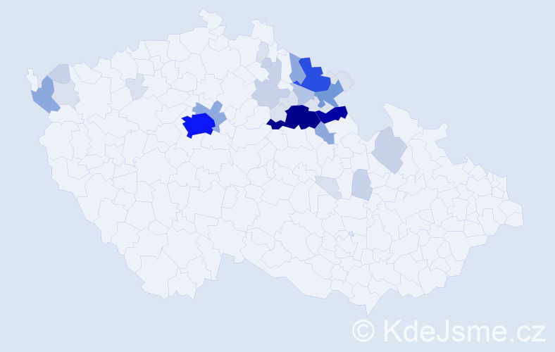 Příjmení: 'Zilvar', počet výskytů 129 v celé ČR