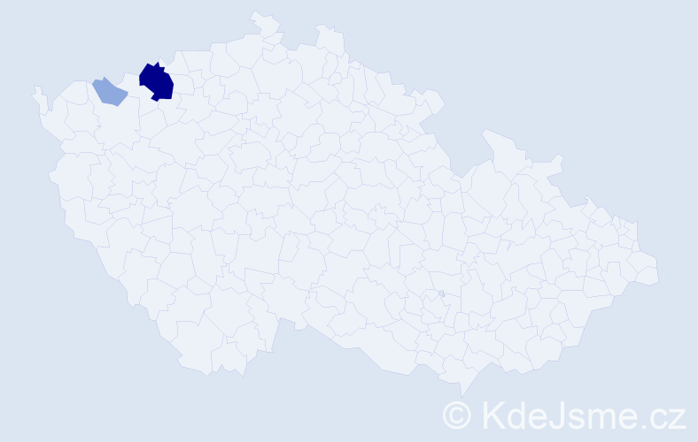 Příjmení: 'Egermann', počet výskytů 6 v celé ČR