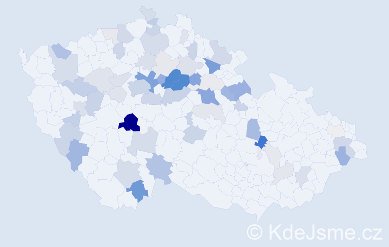 Příjmení: 'Ešnerová', počet výskytů 158 v celé ČR