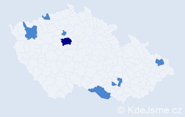 Příjmení: 'Kruse', počet výskytů 9 v celé ČR