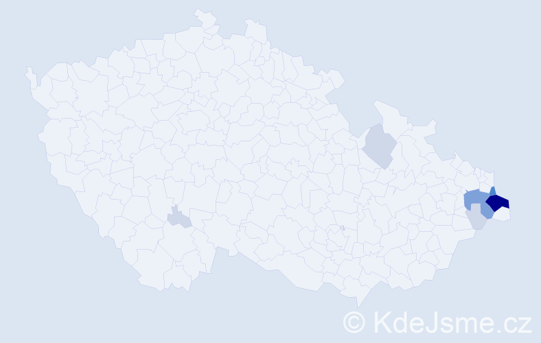 Příjmení: 'Krawiec', počet výskytů 29 v celé ČR