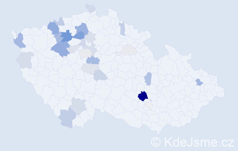 Příjmení: 'Kloubová', počet výskytů 82 v celé ČR