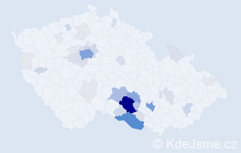 Příjmení: 'Mrňa', počet výskytů 146 v celé ČR