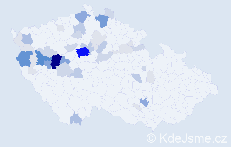 Příjmení: 'Kotva', počet výskytů 158 v celé ČR