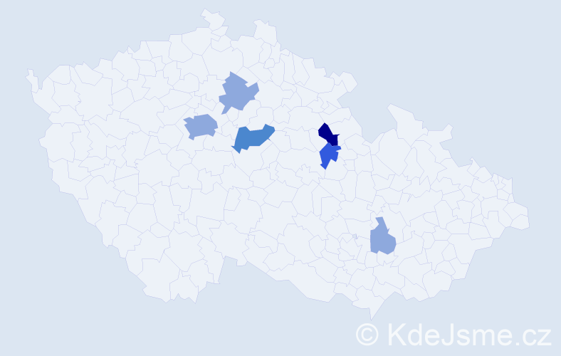 Příjmení: 'Potštejnský', počet výskytů 13 v celé ČR