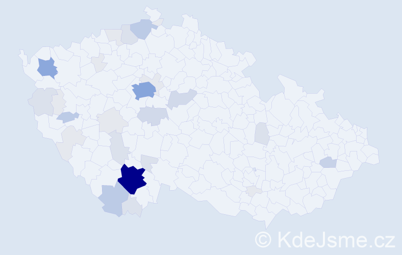 Příjmení: 'Liebl', počet výskytů 114 v celé ČR