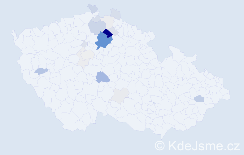 Příjmení: 'Hradiská', počet výskytů 62 v celé ČR