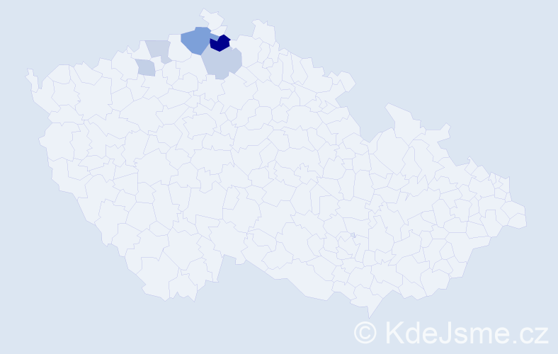 Příjmení: 'Kravcovová', počet výskytů 10 v celé ČR