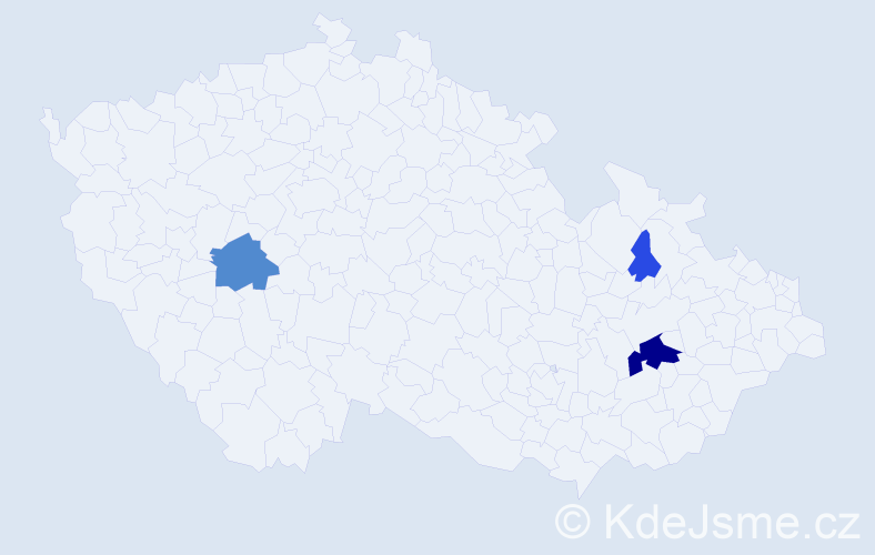 Příjmení: 'Měrák', počet výskytů 11 v celé ČR