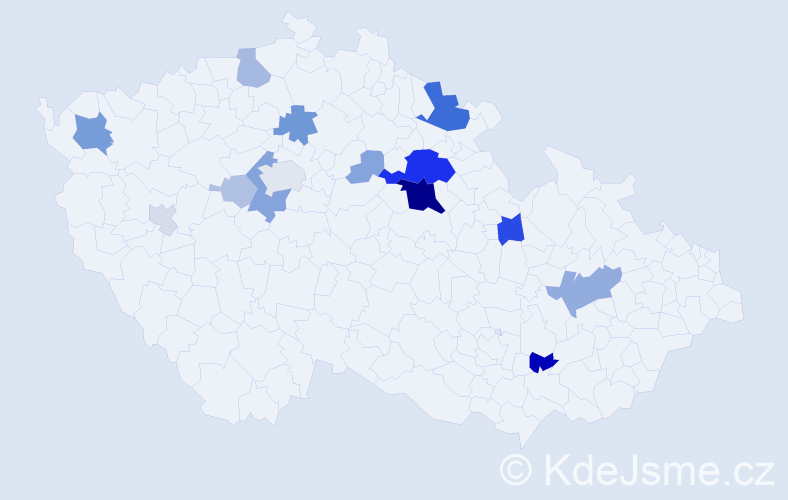 Příjmení: 'Krudenc', počet výskytů 51 v celé ČR