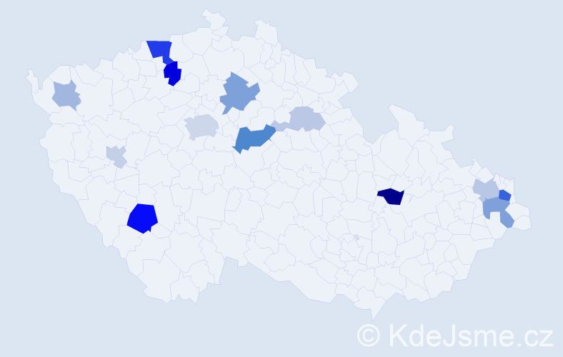Příjmení: 'Hulinková', počet výskytů 32 v celé ČR