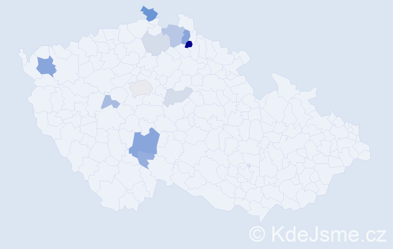 Příjmení: 'Ciper', počet výskytů 27 v celé ČR