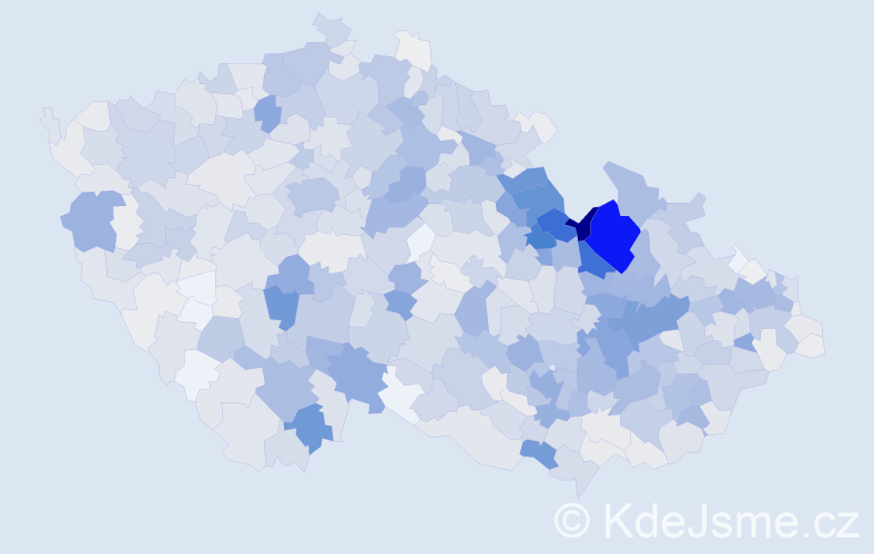 Příjmení: 'Kubíček', počet výskytů 4076 v celé ČR