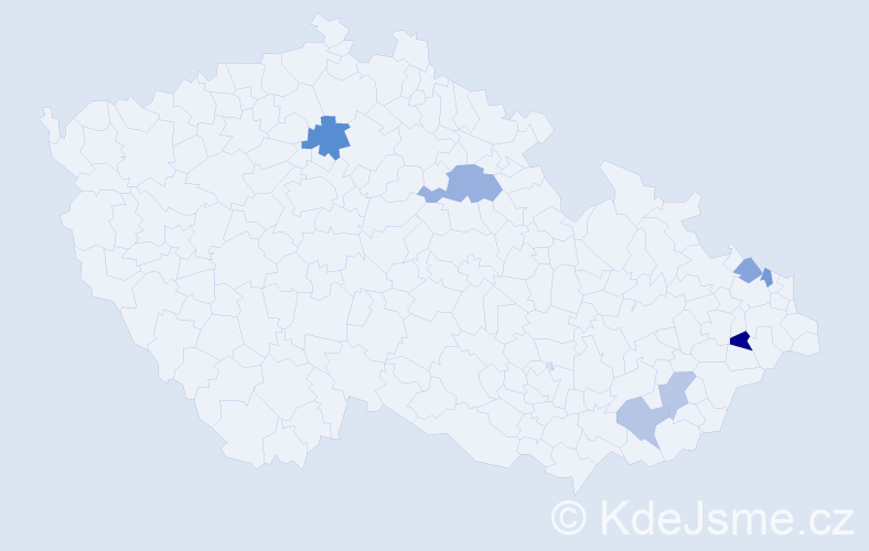 Příjmení: 'Bajánková', počet výskytů 10 v celé ČR