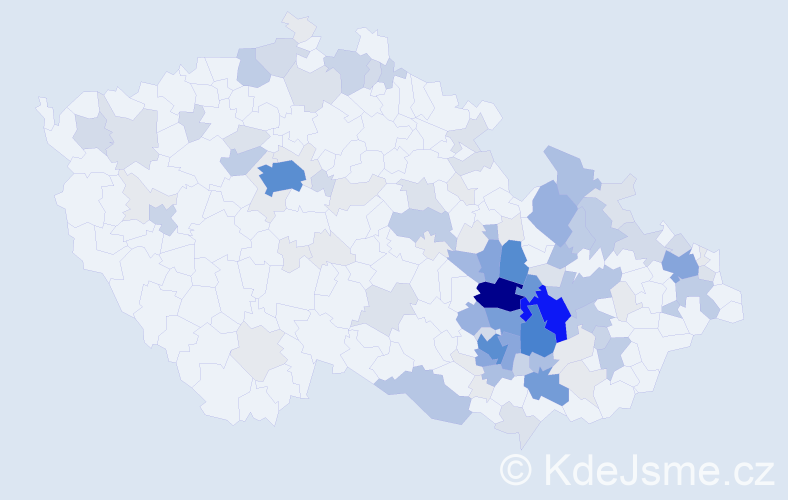 Příjmení: 'Klíč', počet výskytů 468 v celé ČR