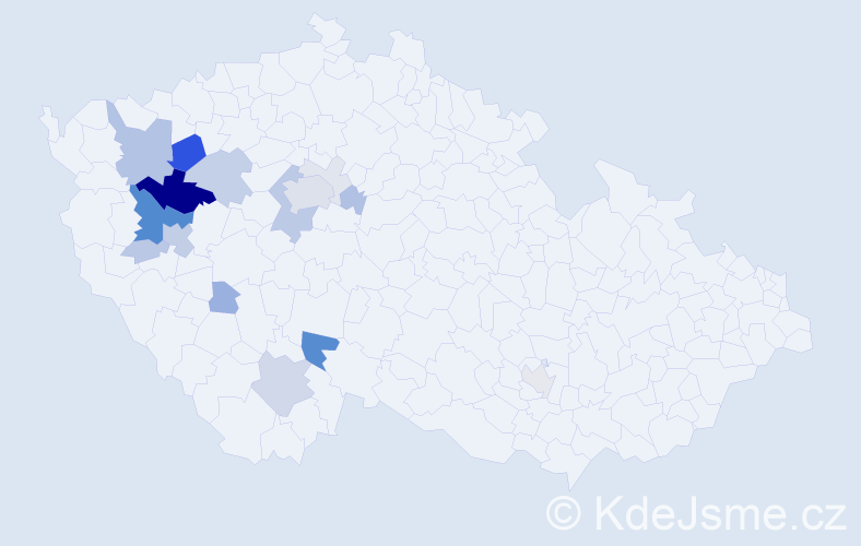 Příjmení: 'Kondelíková', počet výskytů 62 v celé ČR