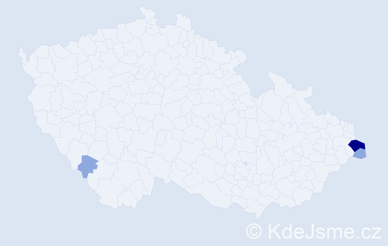 Příjmení: 'Kotteková', počet výskytů 7 v celé ČR