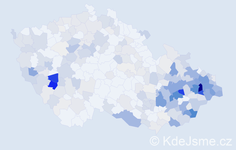 Příjmení: 'Raška', počet výskytů 1297 v celé ČR