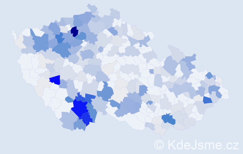 Příjmení: 'Hajná', počet výskytů 1118 v celé ČR