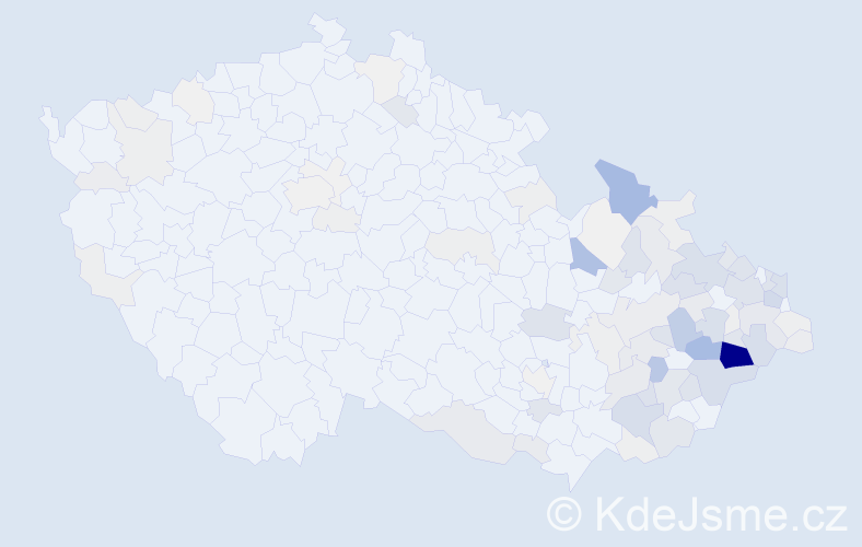 Příjmení: 'Ondruch', počet výskytů 416 v celé ČR