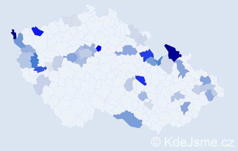 Příjmení: 'Franke', počet výskytů 115 v celé ČR