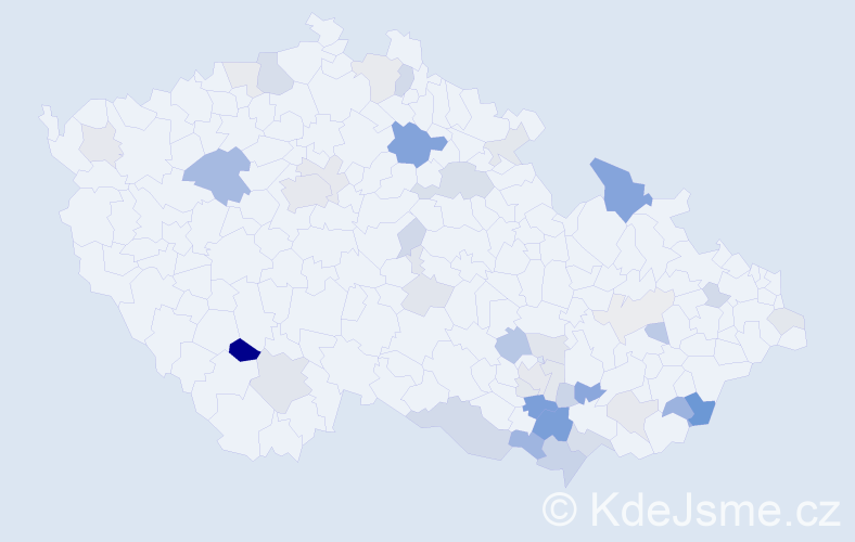 Příjmení: 'Kabela', počet výskytů 94 v celé ČR