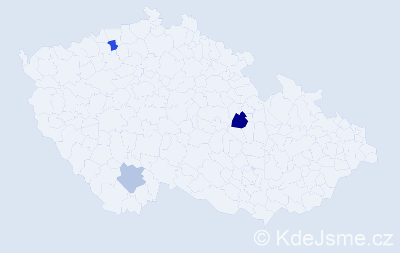Příjmení: 'Valentín', počet výskytů 4 v celé ČR