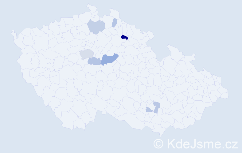 Příjmení: 'Chedryk', počet výskytů 13 v celé ČR