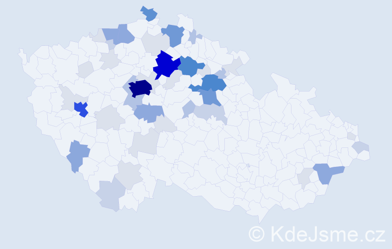 Příjmení: 'Balda', počet výskytů 166 v celé ČR