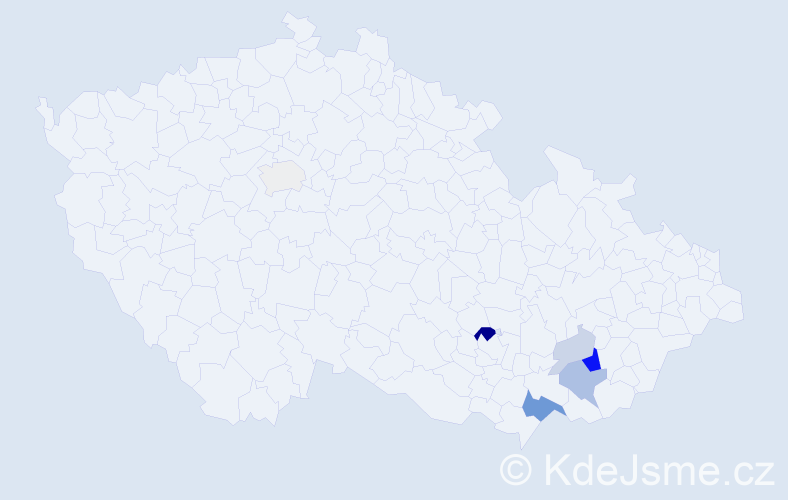 Příjmení: 'Kopálek', počet výskytů 17 v celé ČR