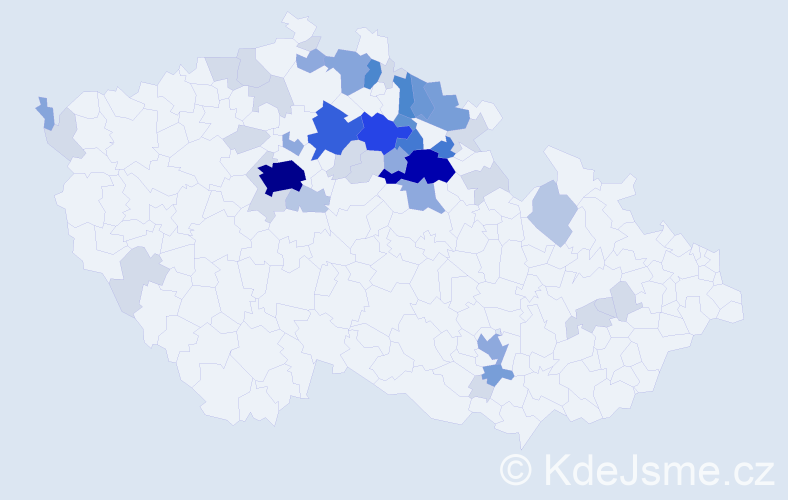 Příjmení: 'Zapadlová', počet výskytů 155 v celé ČR