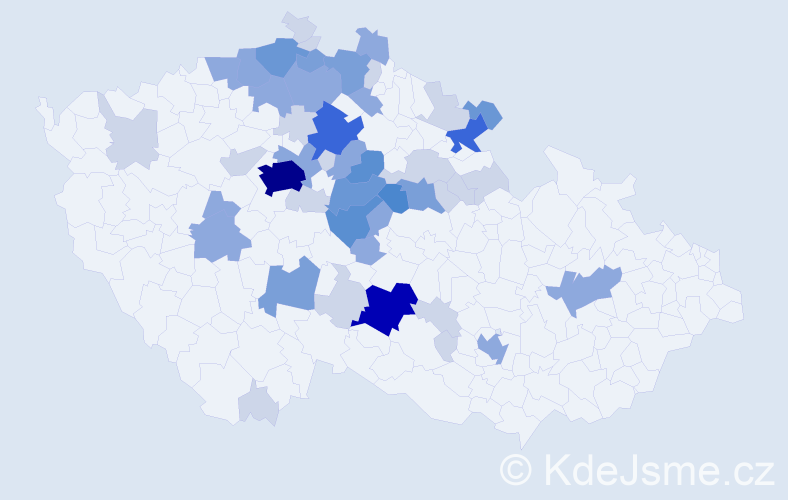 Příjmení: 'Mazačová', počet výskytů 142 v celé ČR