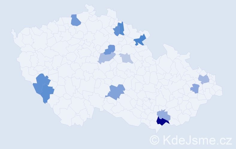 Příjmení: 'Leskovská', počet výskytů 27 v celé ČR