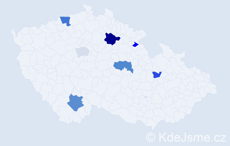 Příjmení: 'Trmatová', počet výskytů 20 v celé ČR