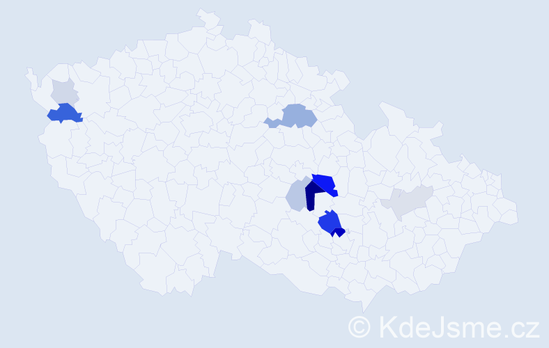 Příjmení: 'Ciková', počet výskytů 25 v celé ČR