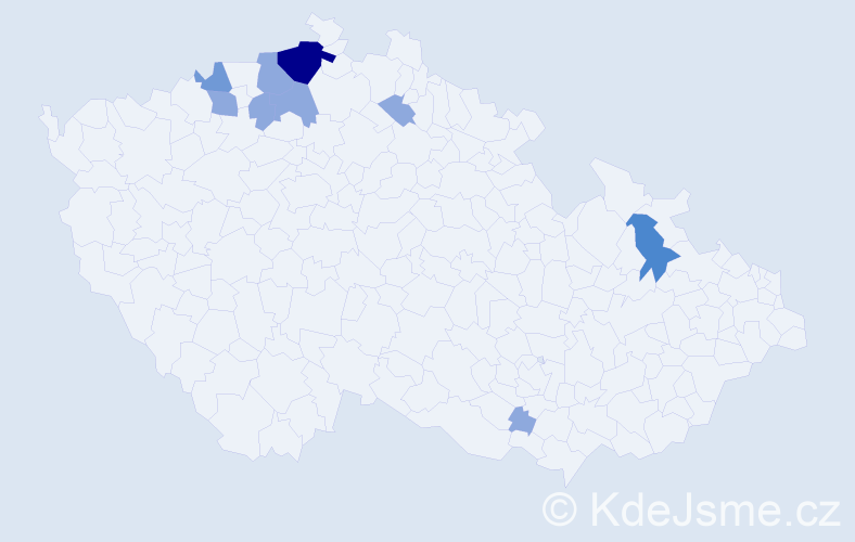 Příjmení: 'Fábel', počet výskytů 17 v celé ČR