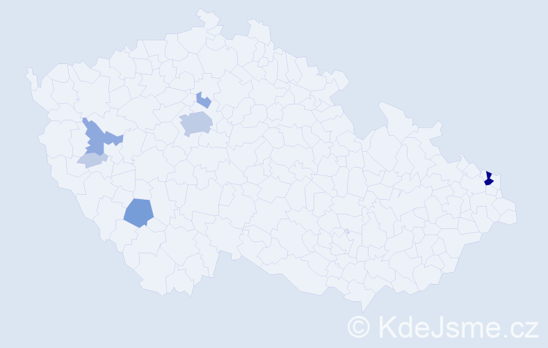 Příjmení: 'Nedelkov', počet výskytů 19 v celé ČR